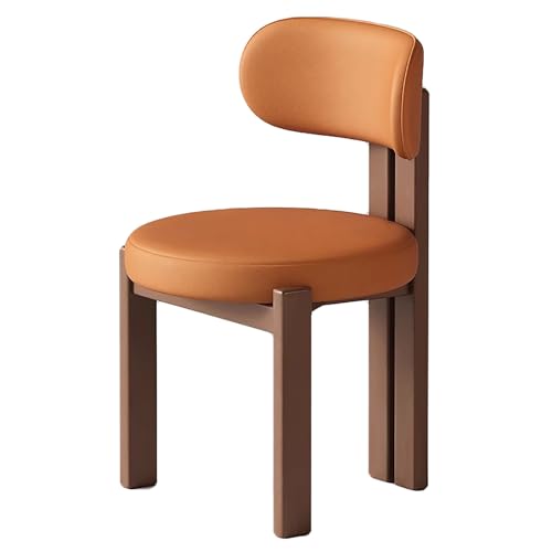 zxhrybh Moderne Gepolsterte Esszimmerstühle, mit Geschwungener Rückenlehne Küchenstühle, Bequeme Kissen, Küchentischstühle, Ergonomisches Design für Küche oder Wohnzimmer(Orange) von zxhrybh