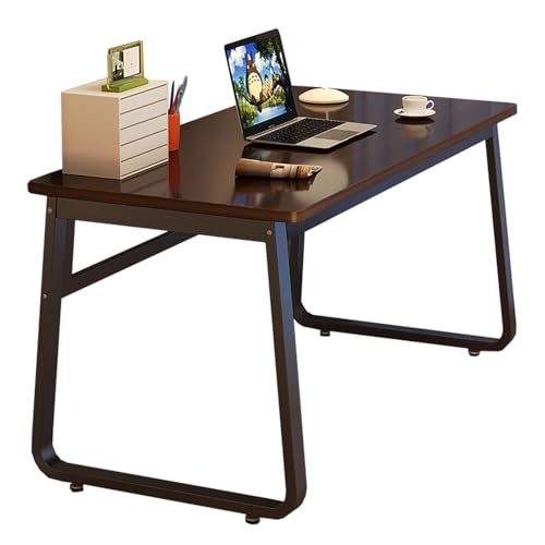 zxhrybh Moderner Computertisch, PC Tisch für Kleines Home Office mit Stabilem Metallrahmen, Einfacher PC-Arbeitsplatz für Schlafzimmer oder Büro(Brown,47.2x23.6in/120x60cm) von zxhrybh