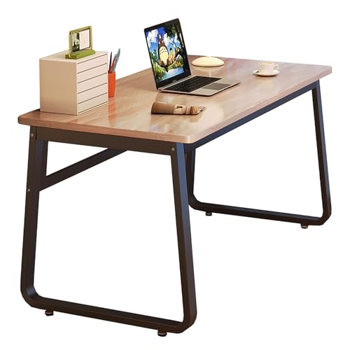 zxhrybh Moderner Computertisch, PC Tisch für Kleines Home Office mit Stabilem Metallrahmen, Einfacher PC-Arbeitsplatz für Schlafzimmer oder Büro(Natural,39.3x23.6in/100x60cm) von zxhrybh