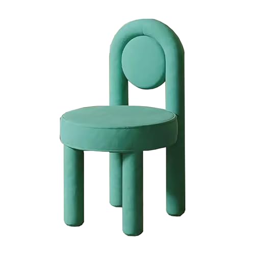zxhrybh Schlafzimmer-Schminkstuhl, Gepolsterte Rückenlehne Schminktisch Stuhl Moderner, Minimalistischer Schmink Stuhl, für Wohnzimmer und Schlafzimmer (Color : Cyan) von zxhrybh