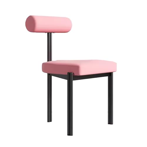 zxhrybh Schminkstuhl, Stuhl Schminktisch-Stativ-Schminkstuhl, mit Metallbeinen und Rückenlehne Schminktisch Stuhl, für Ankleidezimmer, Schlafzimmer-Schmink Stuhl (Color : Pink A) von zxhrybh