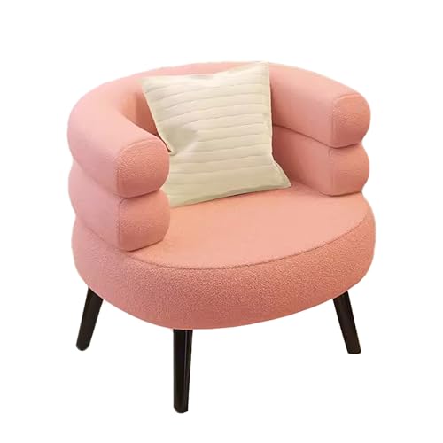 zxhrybh Schminktisch Stuhl, Schminkstuhl für Schlafzimmer, Gemütlicher Fuzzy-Sessel, Schmink Stuhl mit Metallbeinen, für Wohnzimmer/Ankleidezimmer/Schlafzimmer (Color : A pink, Size : Emulsion) von zxhrybh