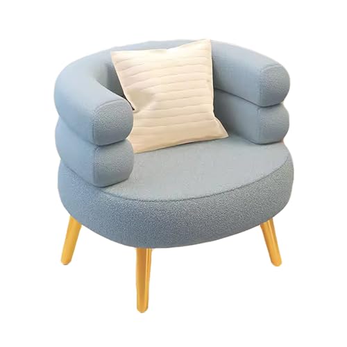 zxhrybh Schminktisch Stuhl, Schminkstuhl für Schlafzimmer, Gemütlicher Fuzzy-Sessel, Schmink Stuhl mit Metallbeinen, für Wohnzimmer/Ankleidezimmer/Schlafzimmer (Color : B Blue, Size : Sponge) von zxhrybh