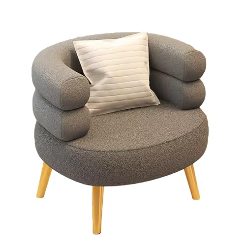 zxhrybh Schminktisch Stuhl, Schminkstuhl für Schlafzimmer, Gemütlicher Fuzzy-Sessel, Schmink Stuhl mit Metallbeinen, für Wohnzimmer/Ankleidezimmer/Schlafzimmer (Color : B Light Gray, Size : Emulsion) von zxhrybh