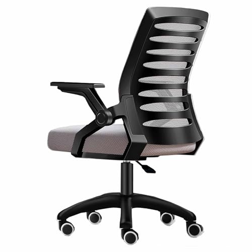 zxhrybh Schreibtischstuhl Home, mit Verstellbarem Bürostuhl mit Mittlerer Rückenlehne, Drehbaren Computerstuhl mit Hochklappbarer Armlehne, für Arbeit, Gaming und Zeichnen(Gray) von zxhrybh