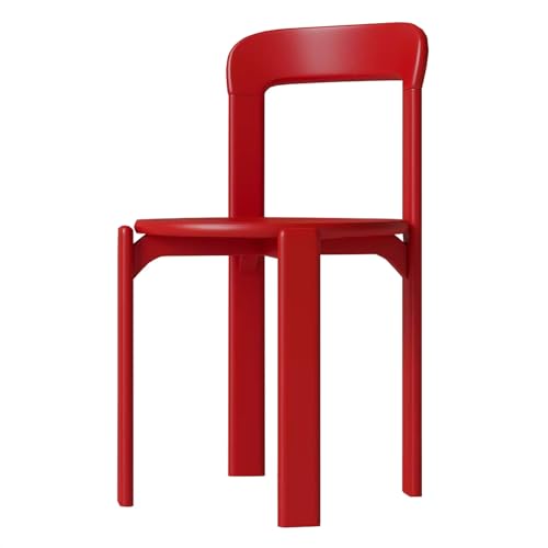 zxhrybh Stapelbare Esszimmerstühle aus Massivholz, Moderner Barhocker ohne Armlehnen, Küchenstühle für Küche, Bistro, Restaurant und Schminktisch(Red) von zxhrybh