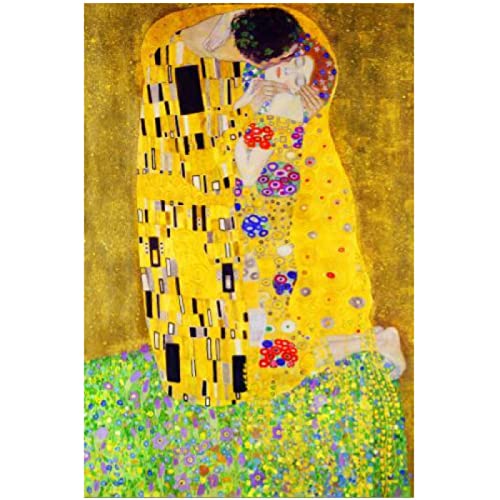 Gustav Klimt Der Kuss Gemälde Druck auf Leinwand Kunst Poster und Drucke Berühmte Kunst Leinwandbilder für Wohnzimmer Gemälde 40x60cm/15.7"x23.6" Kein Rahmen - 17 von zxiany