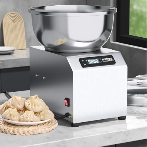 Kommerzieller Teigmixer,elektrischer Teigmacher mit Edelstahlschüssel,Spiralmixer-Knetmaschine mit Doppelrotation for Mehlbrot-Pizzateig,3kg von zxmeimm