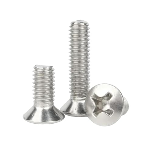 10-100 Stück M2/M2.5/M3/M4/M5/M6 Edelstahl-Halboval-Senkkopf-Maschinenschrauben für Möbel, Elektronikgeräte, M6x14mm von zyimodl