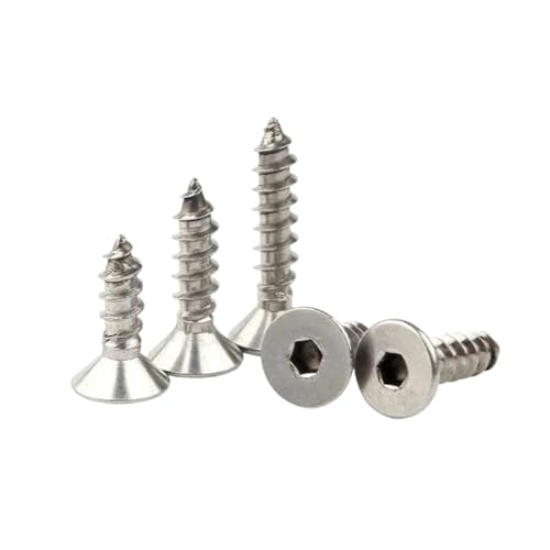 10-100 Stück M3/M3.5/M4/M5/M6 Kohlenstoffstahl-Senkkopf-Sechskantinnensechskopf-Selbstschneidende Schrauben, M6x35mm 10-100 Stück M3/M3.5/M4/M5/M6 Kohlenstoffstahl-Senkkopf-Sechskantinnensechskopf-Selbstschneidende Schrauben, M6x35mm von zyimodl