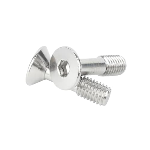 2-20 Stück M2.5/M3/M4/M5/M6/M8 Edelstahl-Teilgewinde-Senkkopf-Sechskantinnensechskopf-Anti-Lockerungs-Maschinenschrauben, M8x50mm von zyimodl
