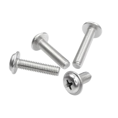 20-100 Stück M1.4/M1.7/M2/M2.5/M3/M3.5/M4 Nickel plattierte Kohlenstoffstahl-PWM-Typ-Tellerkopf-Maschinenschrauben mit integrierter Unterlegscheibe, M4x12mm 20-100 Stück M1.4/M1.7/M2/M2.5/M3/M3.5/M4 Nickel plattierte Kohlenstoffstahl-PWM-Typ-Tellerkopf-Maschinenschrauben mit integrierter Unterlegscheibe, M4x12mm von zyimodl