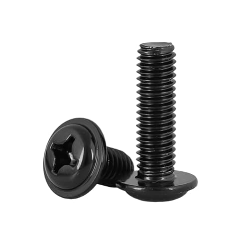 20-100 Stück M1.4/M1.7/M2/M2.5/M3/M3.5/M4 Schwarz verzinkte Kohlenstoffstahl-PWM-Typ-Tellerkopf-Maschinenschrauben mit integrierter Unterlegscheibe, M4x8mm 20-100 Stück M1.4/M1.7/M2/M2.5/M3/M3.5/M4 Schwarz verzinkte Kohlenstoffstahl-PWM-Typ-Tellerkopf-Maschinenschrauben mit integrierter Unterlegscheibe, M4x8mm von zyimodl