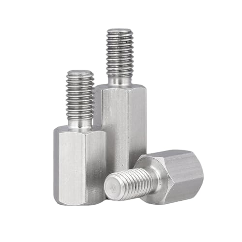 5-10 Stück M2/M2.5/M3/M4/M5/M6 Edelstahl-Abstandsschrauben mit Sechskant-Abstandhalter (männlich/weiblich) für PCB-Motherboards, M6x10+8mm(5pcs) von zyimodl
