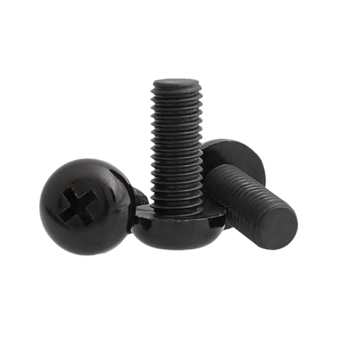 5-50 Stück M2/M2.5/M3/M4/M5/M6/M8 PA-Typ Schwarze Nylon-Rundkopf-Kreuzschlitz-Schrauben, M4x12mm 5-50 Stück M2/M2.5/M3/M4/M5/M6/M8 PA-Typ Schwarze Nylon-Rundkopf-Kreuzschlitz-Schrauben, M4x12mm von zyimodl