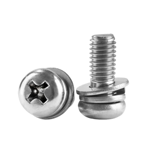 5-50 Stück M2/M2.5/M3/M4/M5/M6 PB-Typ Nickel plattierte Kohlenstoffstahl-Knopfkopf-Kreuzschlitz-Schrauben mit Unterlegscheibe, M6x20mm 5-50 Stück M2/M2.5/M3/M4/M5/M6 PB-Typ Nickel plattierte Kohlenstoffstahl-Knopfkopf-Kreuzschlitz-Schrauben mit Unterlegscheibe, M6x20mm von zyimodl