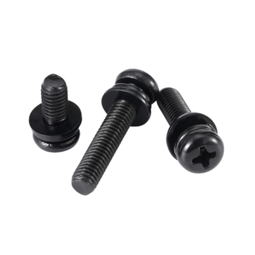 5-50 Stück M2/M2.5/M3/M4/M5/M6 PB-Typ Schwarz verzinkte Kohlenstoffstahl-Knopfkopf-Kreuzschlitz-Schrauben mit Unterlegscheibe, M6x16mm 5-50 Stück M2/M2.5/M3/M4/M5/M6 PB-Typ Schwarz verzinkte Kohlenstoffstahl-Knopfkopf-Kreuzschlitz-Schrauben mit Unterlegscheibe, M6x16mm von zyimodl