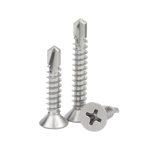 5-50 Stück M3.5/M3.9/M4.2/M4.8/M5.5/M6.3 Edelstahl-Senkkopf-Kreuzschlitz-Selbstbohrende Schrauben, M3.9x38mm 5-50 Stück M3.5/M3.9/M4.2/M4.8/M5.5/M6.3 Edelstahl-Senkkopf-Kreuzschlitz-Selbstbohrende Schrauben, M3.9x38mm von zyimodl