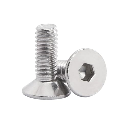 5-55 Stück M2/M2.5/M3/M4/M5/M6/M8 Edelstahl-Senkkopf-Sechskantinnensechskopf-Maschinenschrauben, M2.5x14mm 5-55 Stück M2/M2.5/M3/M4/M5/M6/M8 Edelstahl-Senkkopf-Sechskantinnensechskopf-Maschinenschrauben, M2.5x14mm von zyimodl