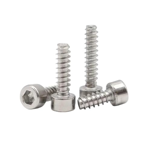 50-100 Stück M2/M2.6/M3/M4 Nickelplattierte Kohlenstoffstahl-Sechskantinnensechskopf-Zylinderkopf-Flachende-Selbstschneidende Schrauben, M2.6x6mm 50-100 Stück M2/M2.6/M3/M4 Nickelplattierte Kohlenstoffstahl-Sechskantinnensechskopf-Zylinderkopf-Flachende-Selbstschneidende Schrauben, M2.6x6mm von zyimodl