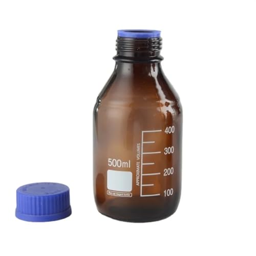 2 Teile/satz Labor Skalierte Gläser Blau Kappe Reagenz Flasche 50 ml 100 ml 250 ml 500 ml 1000 ml braune Schraube(50ml) von zyzZSRHZYZ