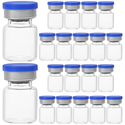 20 stücke Glasfläschchen Kleine Gläser Lagerung Flaschen Flüssigkeit Fläschchen Mit Kappen 5ml von zyzZSRHZYZ
