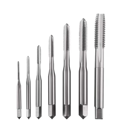 Linksgewindebohrer HSS mit gerader Nut, Größe 3/16-24, 1/4-28, 5/16-24, 3/8-24, 7/8-19(5PCS,7I16-14) von zyzZSRHZYZ