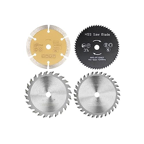 TCT-Sägeblatt 89 x 10 mm Holztrennscheibe Hartmetallbestücktes Kreissägeblatt for PVC-Kunststoff-Schneidwerkzeuge for die Holzbearbeitung(4pcs Set) von zyzZSRHZYZ