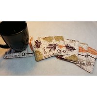 Autumn Joy Gesteppte Wende-Untersetzer - 6Er Set Und Kostenloser Versand von zzMiniQuilts