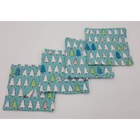 Baum Glücklich Gesteppt Weihnachten Untersetzer - Set Von 4 Und Kostenloser Versand von zzMiniQuilts