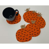 Halloween Kürbis Spinne Gesteppte Untersetzer - Set Von 6 Und Kostenloser Versand von zzMiniQuilts