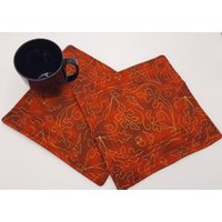 Herbst Rostet Gesteppte Topflappen - Set Von 2 Und Kostenloser Versand von zzMiniQuilts