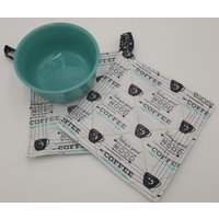 Kaffee Stimmung Gesteppte Topflappen Mit Schleife - Set Von 2 Und Kostenloser Versand von zzMiniQuilts