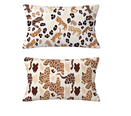 Herbst Kissen Beige Kissenbezug 50 x 80 cm Kopfkissen Leinen Sofakissen Abstrakt Dekokissen Doppelseitiges Muster Kuschelkissen für Terrassen Couch Garten Balkon Strand Halloween Deko,2 Stück md-541 von zzgoanguo