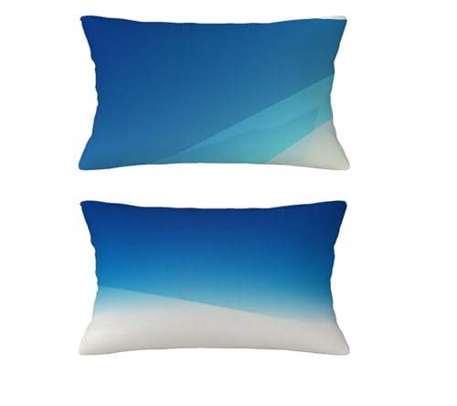 Herbst Kissen Blau Kissenbezug 50 x 90 cm Kopfkissen Leinen Sofakissen Gradient Dekokissen Doppelseitiges Muster Kuschelkissen für Terrassen Couch Garten Balkon Strand Halloween Deko,2 Stück md-531 von zzgoanguo