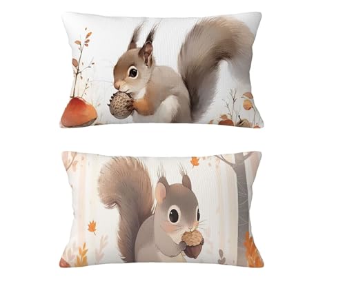 Kissenbezug 30 x 50 cm 2 er Set Herbst Kissen Tier Sofakissen Leinen Kopfkissenbezug Weiß Kissenbezüge mit Unsichtbarer Reißverschluss für Wohnzimmer Schlafzimmer Deko,Geschenke für Frauen md-218 Kissenbezug 30 x 50 cm 2 er Set Herbst Kissen Tier Sofakissen Leinen Kopfkissenbezug Weiß Kissenbezüge mit Unsichtbarer Reißverschluss für Wohnzimmer Schlafzimmer Deko,Geschenke für Frauen md-218 von zzgoanguo