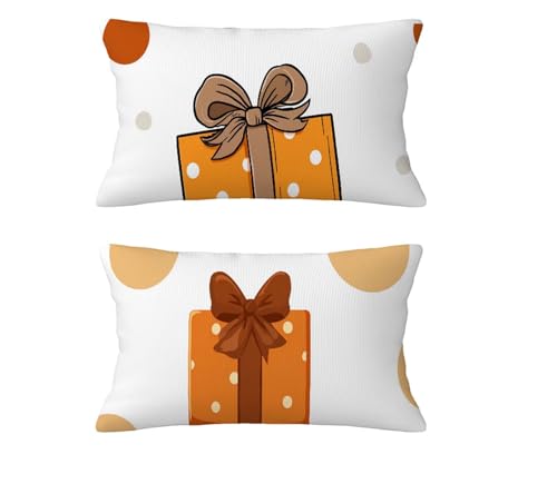 Kissenbezug 40 x 60 cm 2 er set Herbst Kissen Geschenk Sofakissen Leinen Kopfkissenbezug Karikatur Kissenbezüge mit Unsichtbarer Reißverschluss Wohnzimmer Schlafzimmer Deko,Geschenke für Frauen md-532 von zzgoanguo