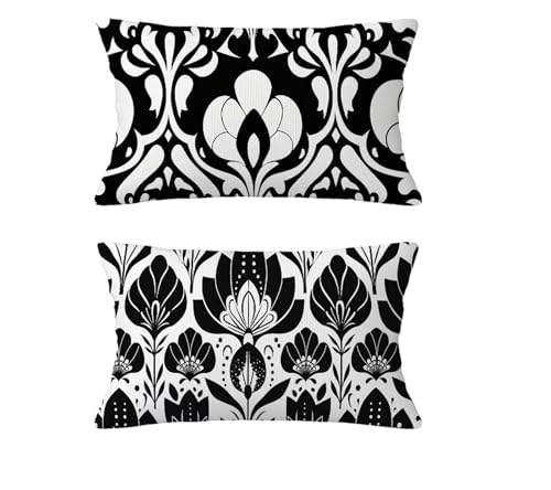 Kissenbezug 40 x 70 cm 2 er Set Herbst Kissen Schwarz Und Weiß Sofakissen Leinen Kopfkissenbezug Böhmen Kissenbezüge mit Unsichtbarer Reißverschluss für Wohnzimmer Schlafzimmer Deko,Geschenke md-224 Kissenbezug 40 x 70 cm 2 er Set Herbst Kissen Schwarz Und Weiß Sofakissen Leinen Kopfkissenbezug Böhmen Kissenbezüge mit Unsichtbarer Reißverschluss für Wohnzimmer Schlafzimmer Deko,Geschenke md-224 von zzgoanguo