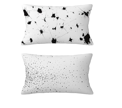 Kissenbezug 40 x 70 cm 2 er set Herbst Kissen Schwarz Und Weiß Sofakissen Leinen Kopfkissenbezug Abstrakt Kissenbezüge mit Unsichtbarer Reißverschluss für Wohnzimmer Schlafzimmer Deko,Geschenke md-412 Kissenbezug 40 x 70 cm 2 er set Herbst Kissen Schwarz Und Weiß Sofakissen Leinen Kopfkissenbezug Abstrakt Kissenbezüge mit Unsichtbarer Reißverschluss für Wohnzimmer Schlafzimmer Deko,Geschenke md-412 von zzgoanguo