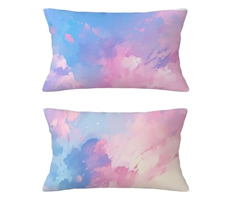 Kissenbezug 50 x 80 cm 2 er set Herbst Kissen Blau Sofakissen Samt Kopfkissenbezug Gradient Kissenbezüge mit Unsichtbarer Reißverschluss für Wohnzimmer Schlafzimmer Deko,Geschenke für Frauen md-530 von zzgoanguo