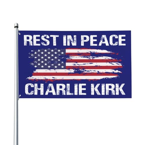 Charlie Kirk Flagge, "Rest In Peace", 90 x 150 cm, Wanddekoration, Innen- und Außendekoration Charlie Kirk Flagge, "Rest In Peace", 90 x 150 cm, Wanddekoration, Innen- und Außendekoration von zzhoneyasi