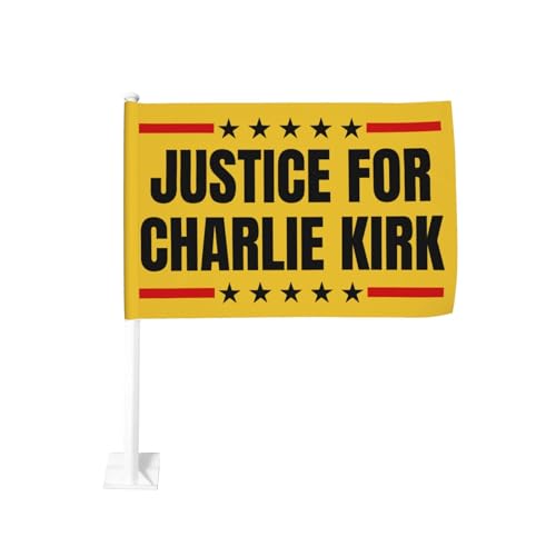 Justice For Charlie Kirk Autofahne, 30,5 x 45,7 cm, doppelseitig, bedrucktes Polyester (ohne Fahnenmast) von zzhoneyasi