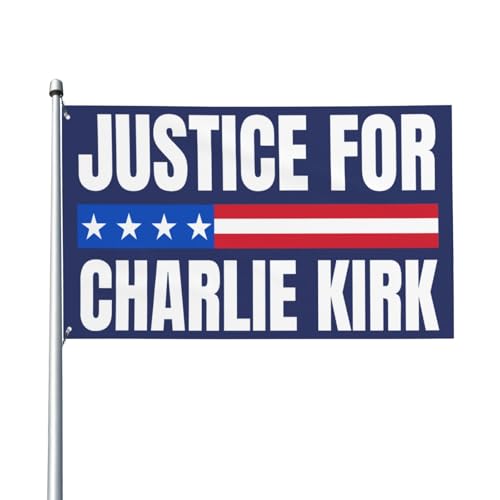 Justice For Charlie Kirk Flaggen für den Außenbereich, für Garten, Hof, Dekoration, 7,6 x 12,7 cm, mit 2 Ösen (ohne Fahnenmast) von zzhoneyasi