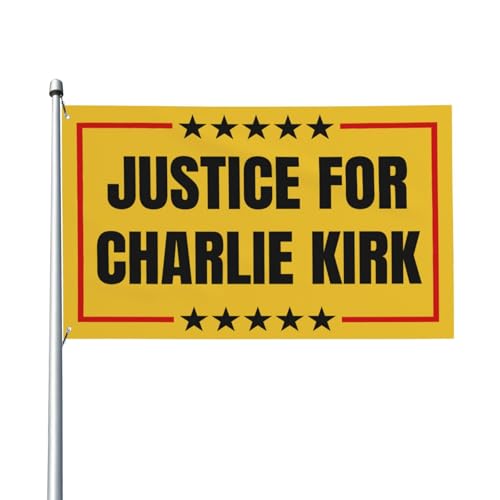 Justice For Charlie Kirk Flaggen für den Außenbereich, für Garten, Hof, Dekoration, 7,6 x 12,7 cm, mit 2 Ösen (ohne Fahnenmast) von zzhoneyasi